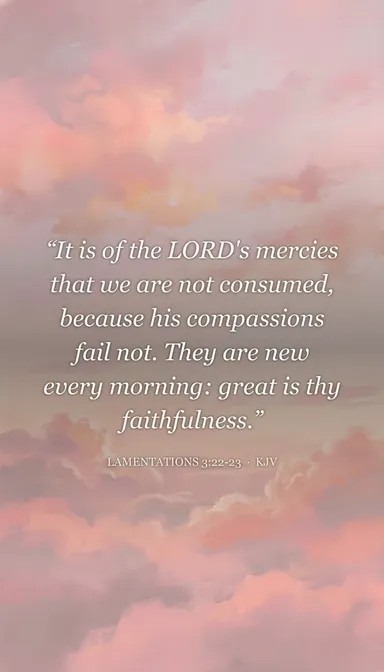 Bible verse wallpaper — Lamentations 3:22-23: It is of the LORD's mercies that we are not consumed, becaus