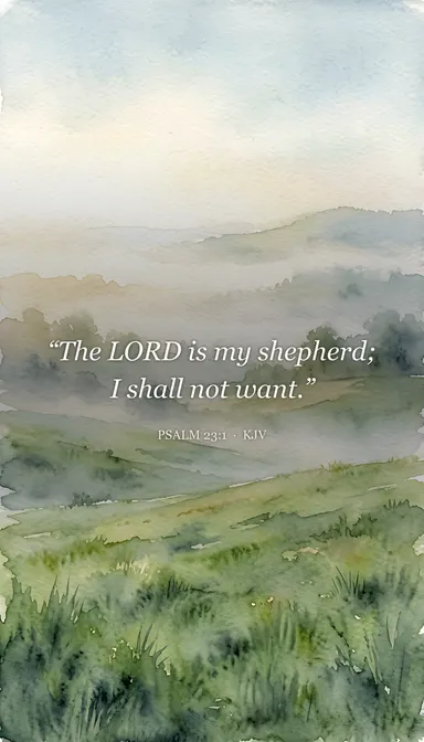 Bible verse wallpaper — Psalm 23:1: The LORD is my shepherd; I shall not want.